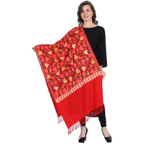 Women's Aari Embroidered Wool Stole